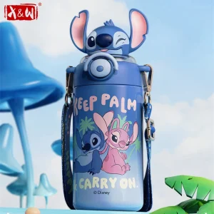 Water bottle, 316 stainless steel, insulated, Disney Stitch Thermos, keeps things hot or cold for up to 12 hours.
