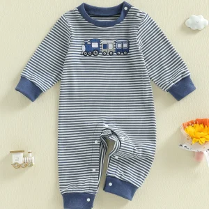 Baby Train Knit Romper